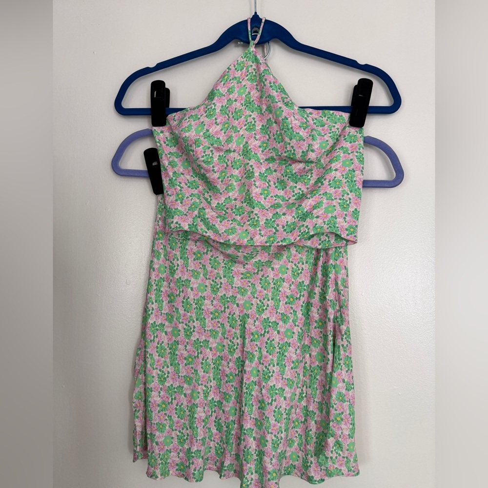Zara Floral Halter Top and Skirt Set
